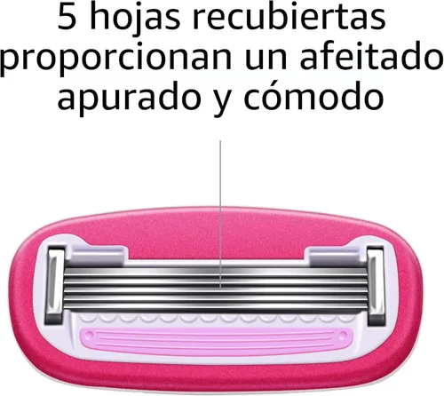 Vista 6 de Yaxa Basics - Maquinilla de afeitar manual de cinco hojas para mujer, se adapta a las asas Yaxa Basics y Venus, incluye 1 asa FITS, 12 cartuchos