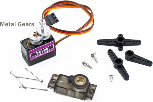 Vista 2 de Hosyond Paquete de 5 MG90S Servo 9G Servo Metal Gear Micro Servo para Arduino Project RC Helicóptero Aviones Barco Robot Car