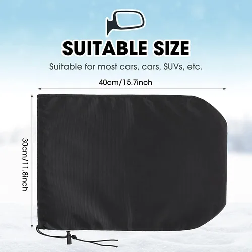 Vista 4 de Cunno Juego de 4 piezas de cubierta de nieve para ventana trasera y cubierta de parabrisas, cubiertas de espejo, cubierta de parabrisas de automóvil