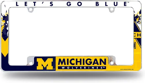 Vista 16 de Rico Industries NCAA Marco de matrícula automotriz estándar cromado de 12" x 6" para automóvil/camión/SUV (escuelas L-M)