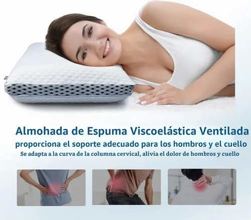 Vista 6 de MASTERY MART Almohada firme para un sueño profundo: espuma viscoelástica refrescante, altura ajustable, tamaño estándar, ideal para personas que