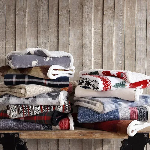 Vista 13 de Eddie Bauer - Manta de forro polar cepillado con reverso sherpa, decoración suave y acogedora para el hogar para cama o sofá