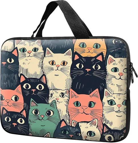 Vista 37 de Funda para laptop con asa de 10 pulgadas, impermeable, diseño de onda, compatible con MacBook Air, Pro, HP, Dell, Lenovo, ASUS