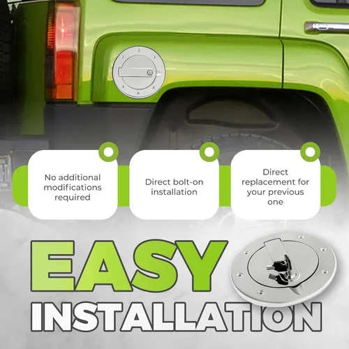 Vista 6 de KUAFU Puerta de Combustible con Bloqueo Compatible con Hummer H3 H3T 2003-2010 Puerta del Tanque de Combustible Tapa del Tanque de Gasolina Cubierta