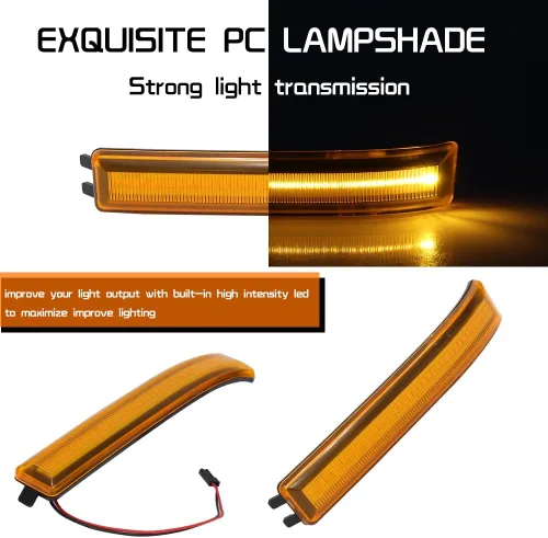 Vista 2 de Para 2009 2010 2011 2012 2013 2014 Ford F150 y 2010-14 SVT Raptor Luces de Señal Intermitente de Espejo Lateral Secuencial LED Lentes Ámbar