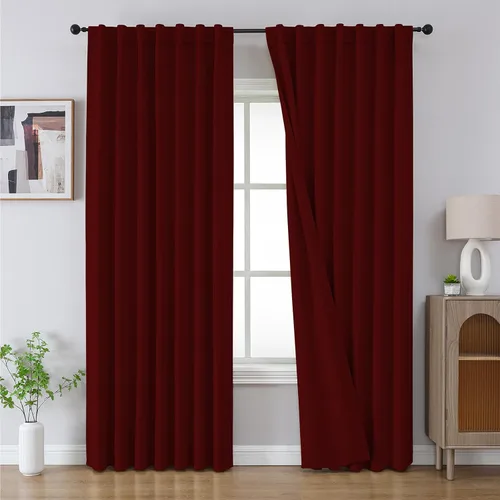 Vista 15 de CUCRAF - Juego de 2 paneles de cortinas opacas de 54 pulgadas, cortina con bolsillo para varilla y pestaña trasera, cortinas oscuras con aislamiento