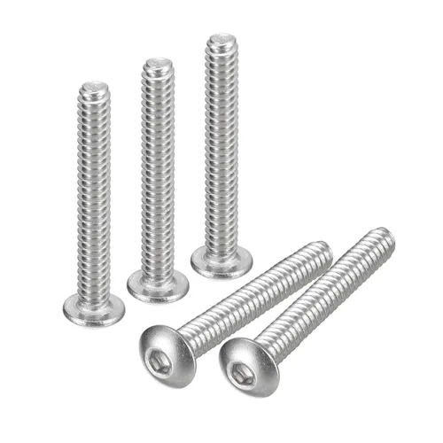 Vista 26 de Uxcell #4-40x1-1/4 Tornillos de cabeza de botón con casquillo, 20 unidades, sujetadores de acero inoxidable 304, pernos hexagonales, tornillos