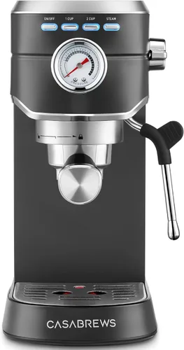 Vista 12 de Máquina de expreso de 20 bares, cafetera de café espresso profesional con varita espumadora de leche, máquina de café espresso compacta con aspecto
