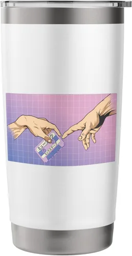 Vista 4 de Vaporwave Aesthetic Music audiocassette Synthwave Vaporwave Stainless Steel Insulated Tumbler