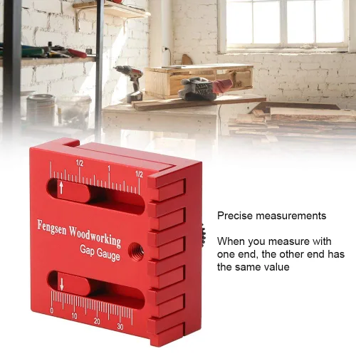 Vista 4 de Regla de medición de profundidad para carpintería Mini Gaps Gauge de aleación de aluminio Línea de marcado de calibre Regla de medición