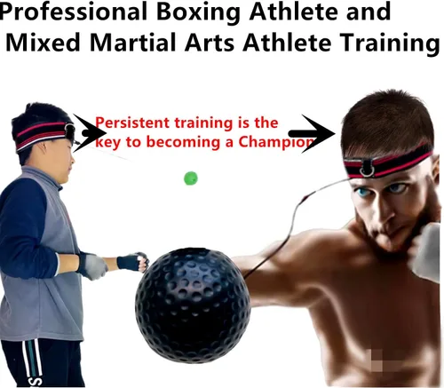 Vista 5 de Reflex Balls - Juego de diadema de boxeo para artes marciales mixtas de boxeo, kickboxing, juego de pelota de reacción, incluye 4 bolas