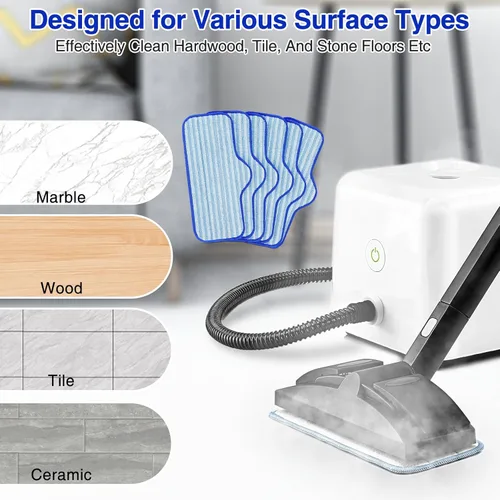 Vista 5 de LINNIW Paquete de 6 almohadillas de microfibra compatibles con limpiador de vapor Dupray Neat, duraderas, reutilizables y lavables a máquina