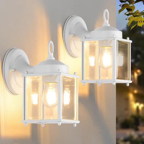 Vista 9 de MATAMEYE Farol de pared para exteriores, aplique de pared impermeable de chocolate oscuro exterior, lámpara de pared para puerta delantera