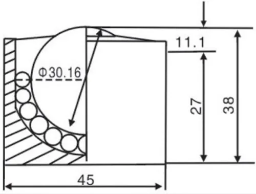 Vista 2 de CHFENG-C 2pcs 1.181 in Rodamiento de bola de acero KSM-30 Rodillo giratorio de bola redonda Rueda de metal plateado Unidades de bola