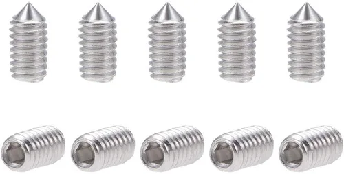 Vista 7 de uxcell 50pcs M3x3mm interno Hex Socket Set Tornillos Grub Punto cono 304 Tornillo de acero inoxidable