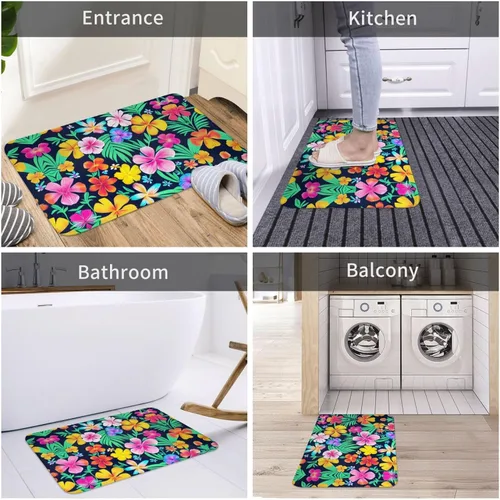 Vista 6 de Alfombra antideslizante de goma con parte trasera de goma, absorbente y resistente a las manchas, tapete para puerta de entrada interior de 15.7 x