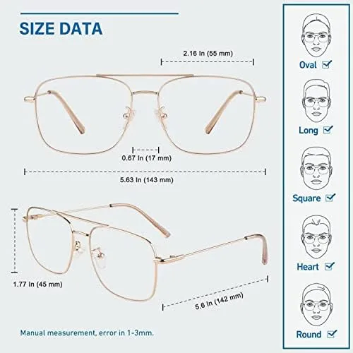 Vista 5 de GQUEEN Gafas transparentes falsas sin receta Gafas Marco rectangular, 201512