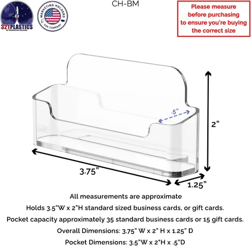Vista 5 de Marketing Holders Paquete de 50 portatarjetas de visita acrílico para tarjetas de citas de 3.5 x 2 pulgadas para eventos de red, servicios