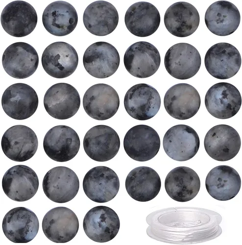 Vista 26 de 100 piezas de cuentas de cristal natural con piedras preciosas redondas sueltas de curación de energía con cordón elástico de cristal para hacer