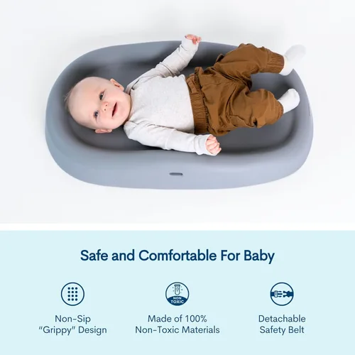 Vista 5 de Upseat Cambiador de bebé, diseño antideslizante y agarre, espuma acolchada de alta calidad, contorneada para mayor comodidad, impermeable y fácil