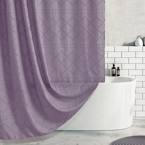 Vista 38 de Siiluminisoy - Cortina de ducha pequeña estilo boho para cubículo, de tela tejida con borla blanca, 36 x 72 pulgadas, tamaño medio, con diseño