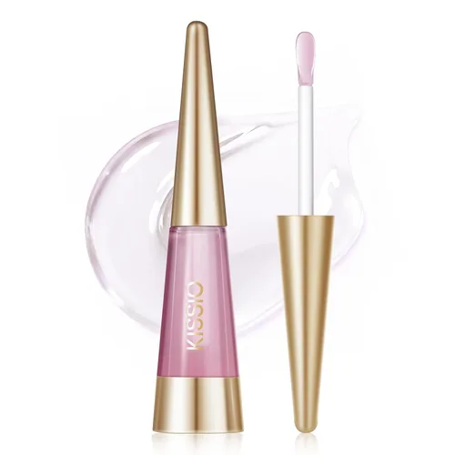 Vista 12 de KISSIO - Rellenador de labios, brillo labial con color, suero de labios con extractos de plantas, brillo hidratante para labios más voluminosos e