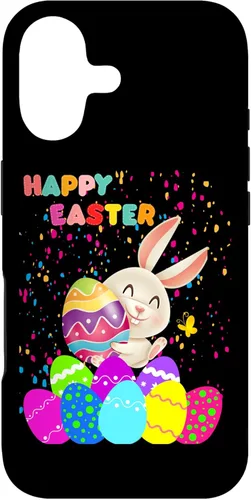 Vista 32 de Funda para iPhone 12 Pro Max Happy Easter con conejo y huevos