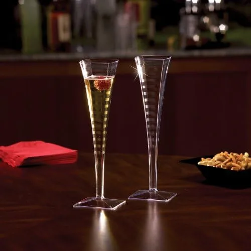 Squares Copas de vino para brindis de boda de plástico desechables de 5 onzas, 72 tazas