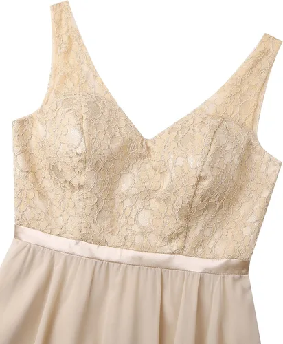 Vista 6 de ACSUSS Vestido corto de dama de honor con cuello en V para mujer vestido de fiesta de noche