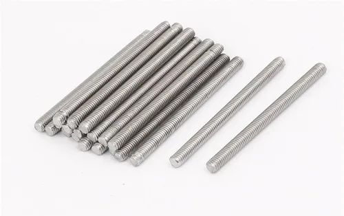 Vista 13 de uxcell M3 x 1.181 in 0.020 in Pitch 304 Varillas totalmente roscadas de acero inoxidable tono plateado 20 piezas