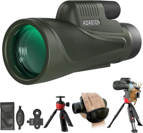 Telescopio monocular 12x56 HD de alta potencia para adultos con adaptador para smartphone, alcance monocular de alta potencia con visión clara de