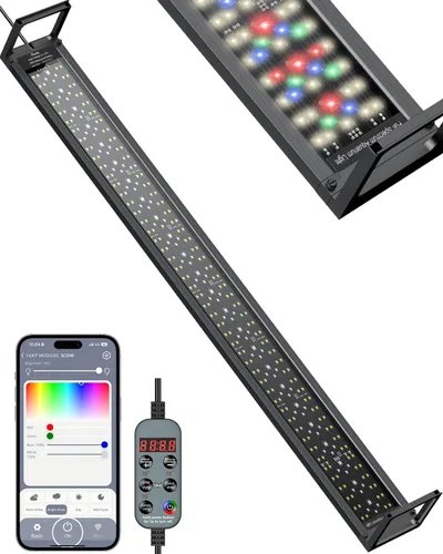 Vista 13 de Pawfly Luz LED de acuario de 17 W, 24/7 para tanques de 12 a 18 pulgadas, luz extensible para pecera con espectro completo, luces blancas, azules