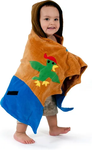 Vista 5 de Kidorable Pirate - Toalla marrón con capucha de algodón para niños con Fun X Marks the Spot, parche en los ojos