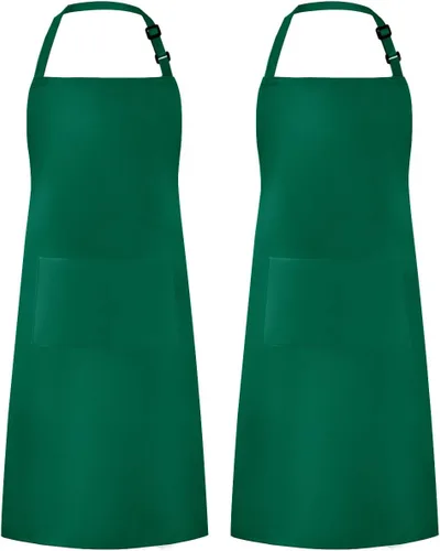 Vista 32 de Syntus Delantal ajustable con 2 bolsillos, delantales de cocina para mujeres, hombres, chef