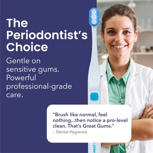 Vista 3 de Lite - Cepillo de dientes extra suave para encías sensibles, cepillo de dientes bioeléctrico de cerdas suaves para el cuidado de los frenillos