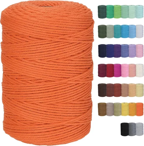 Vista 8 de Cuerda de macramé de algodón de 3 mm, 328 yardas, suministros de macramé de color natural, cuerda de algodón suave para colgar plantas, colgador