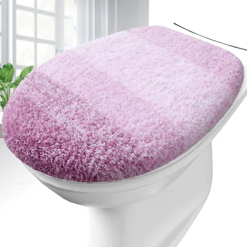 Vista 11 de OLANLY Funda para tapa de inodoro de baño de microfibra suave, cubiertas lavables a máquina, 17.5x15 pulgadas, con respaldo de goma que se mantiene