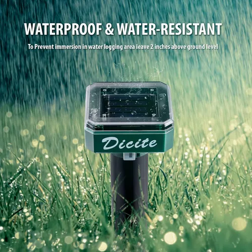 Vista 4 de Mole Repellent Solar Powered, 10 Pack Ultrasonic Mole Repellent for Mole, Vole, Snakes, Gopher and Other Underground Pests, Waterproof Animal