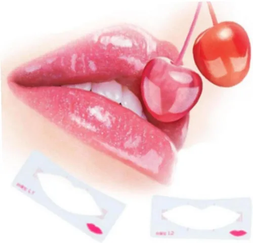 Vista 3 de 3 unids Lip Liner Stencils Lip Line Template Lip Styles Card Lip Cosmetic Make Up Model Tools