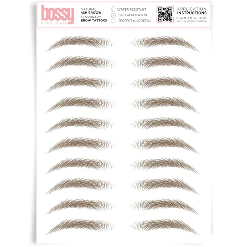 Vista 131 de Brows by Bossy Tatuaje temporal para cejas 8 colores y 6 estilos adhesivos impermeables para cejas, tatuajes falsos para el cabello como pelar