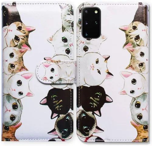 Vista 28 de Bcov Funda para Samsung S20 Plus, Galaxy S20 Plus, funda de cuero verde pájaro negro con tapa para teléfono con ranura para tarjeta y soporte