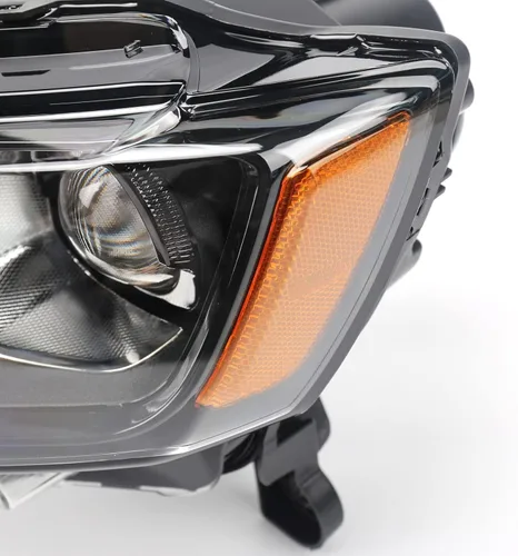 Vista 5 de FIONE - Para Jeep Grand Cherokee Conjunto de Faros Delanteros 2017 2018 2019 2020 2021 [Modelo Halógeno] Carcasa Negra Faros Proyectores Cabeza