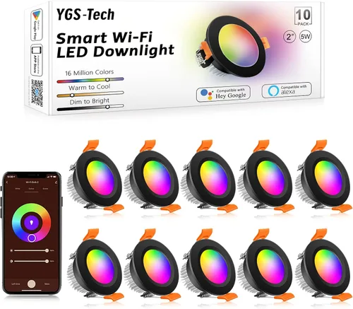 Vista 21 de YGS-Tech Iluminación LED empotrable de 2 pulgadas, luz Downlight regulable de 3 W (equivalente a halógeno de 35 W), CRI80, luz de techo blanca ultra