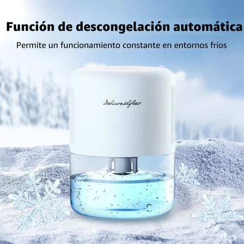 Vista 4 de Deshumidificador para el hogar, pequeños deshumidificadores silenciosos para tanque de agua de 44 onzas, descongelación y apagado automático, 10