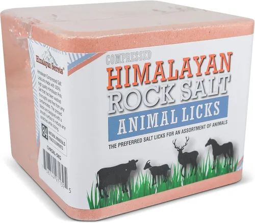 Vista 6 de Bloque de sal para ciervos y caballos, sal mineral comprimida para ganado, ganado y cabras, bloque de sal de roca rosa Himalayan Secrets