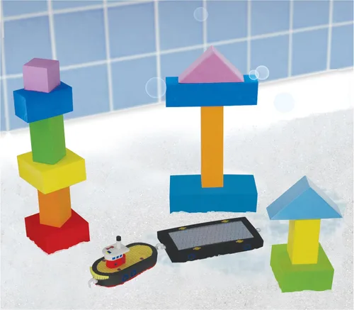 BathBlocks Just Think Toys - Juguete de construcción de consruction para bañarse, remolcador y barcaza (22092)