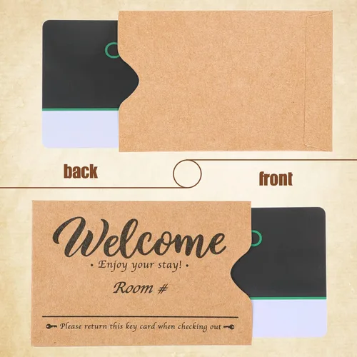Vista 3 de Sabary 500 unidades de tarjetas de hotel para llaves de hotel de 2.36 x 3.54 pulgadas, sobre para tarjetas de crédito, fundas para sobres de regalo