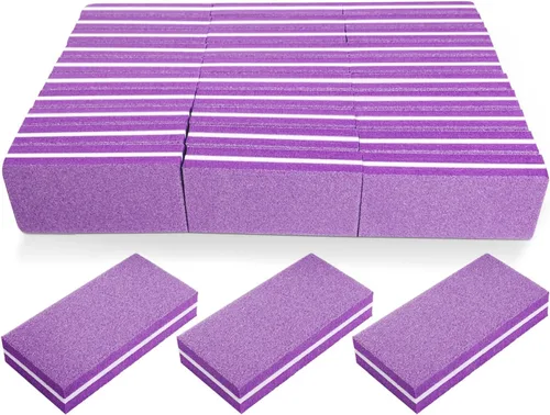 Vista 10 de Juego de pulidor de uñas profesional rosa, 30 piezas, uñas acrílicas y naturales, bloques de tampón de grano 100/180
