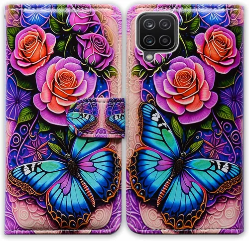 Vista 25 de Bcov Funda para Galaxy A12, funda de cuero con tapa y soporte para ranura para tarjeta y soporte para Samsung Galaxy A12 2021