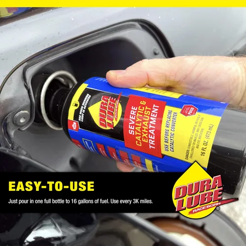 Vista 9 de DURA LUBE - Paquete de 2 limpiadores de tratamiento catalítico y de escape severo, aditivo de combustible, 16 fl oz, paquete combo de 2